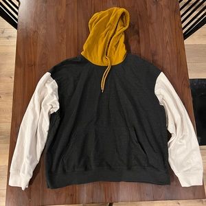 4 for $20 Original Use Color Block Hoodie Sweatshirt - Gray/Mustard/Cream - XXL